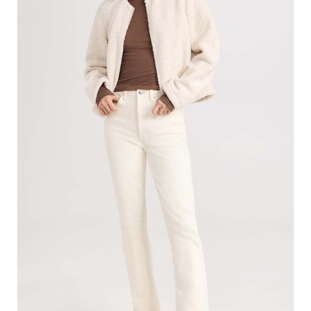 Theory Jersey Fleece Cream Jacket Size XL - Picture 3 of 11